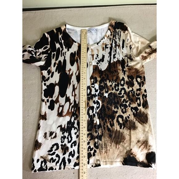 Women Cheetah Print Sweater Set Sz. Med NWOT Passioni Brand 2 in one Sweater Set - Picture 10 of 15